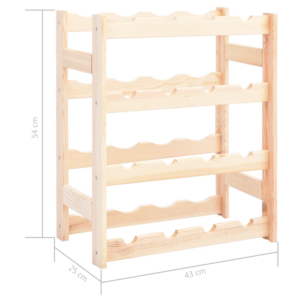 Wine Rack for 16 Bottles Pinewood - OLBRIT