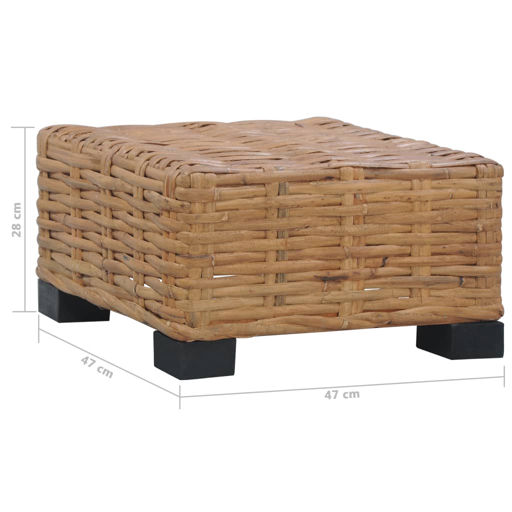 Coffee Table 47x47x28 cm Natural Rattan - OLBRIT
