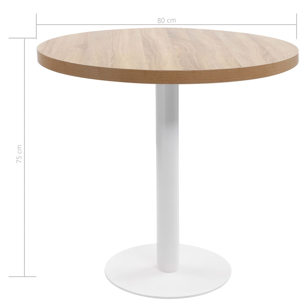 vidaXL Bistro Table Light Brown 80 cm MDF - OLBRIT