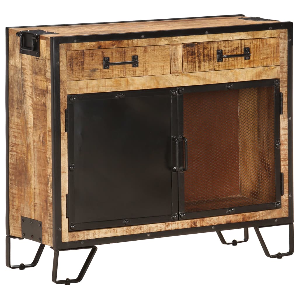 Sideboard 80x31x71 cm Solid Rough Mango Wood - OLBRIT