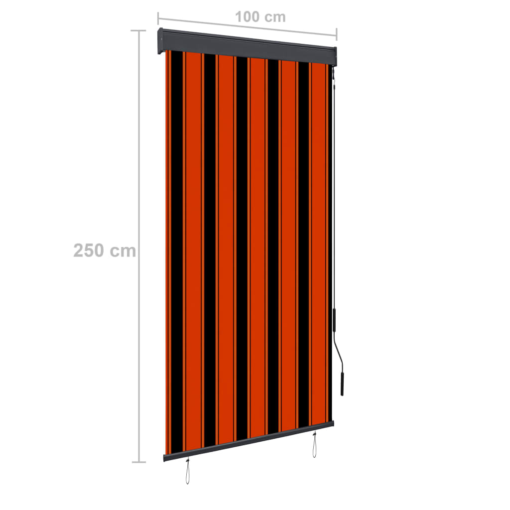 Outdoor Roller Blind 100x250 cm Orange and Brown - OLBRIT