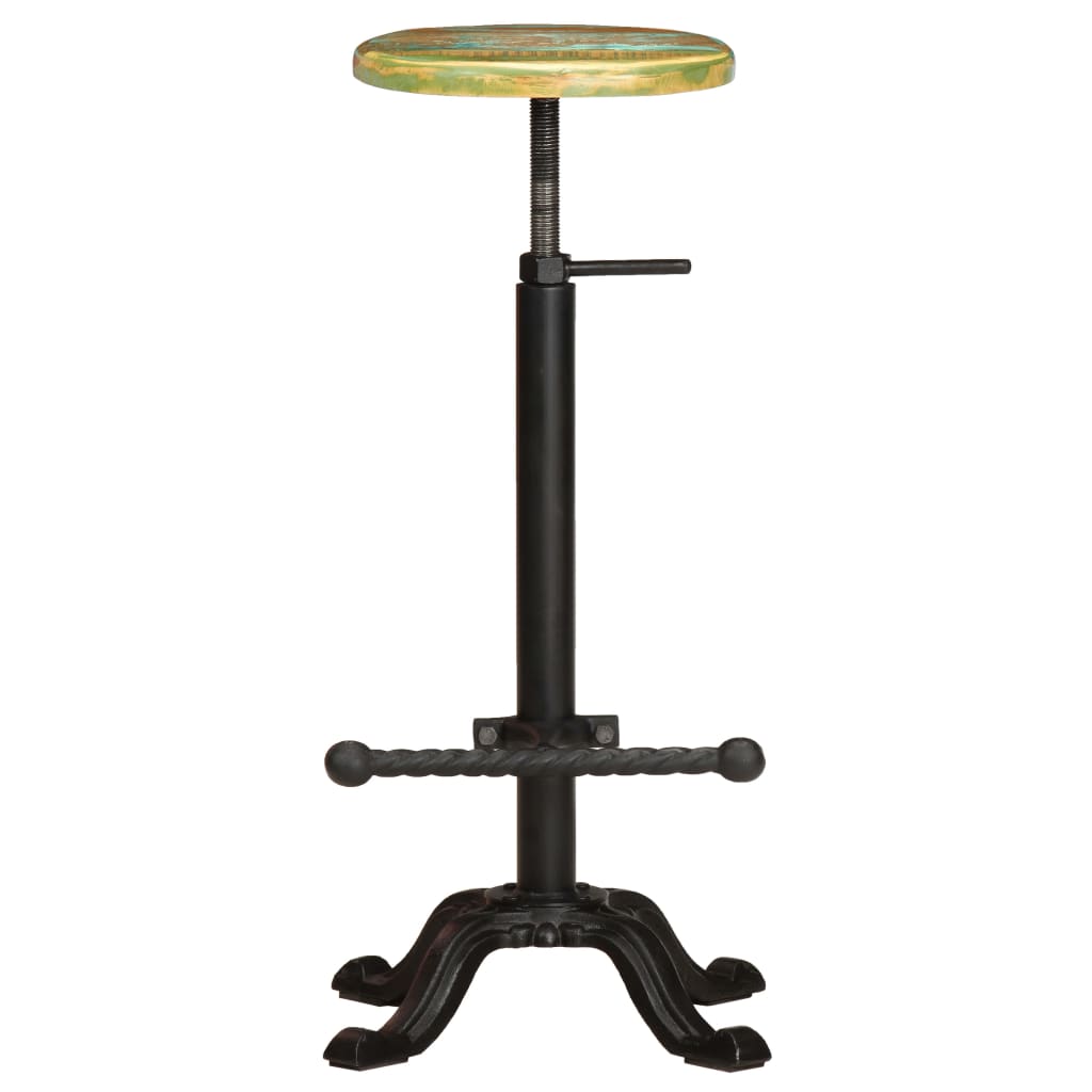 Bar Stools 2 pcs Cast Iron and Solid Reclaimed Wood - OLBRIT