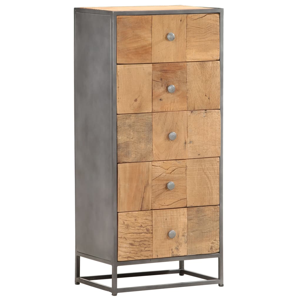 Drawer Cabinet 45x30x100 cm Solid Reclaimed Wood - OLBRIT