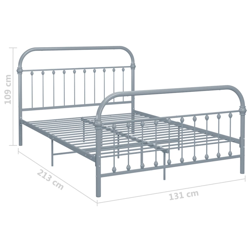Bed Frame Grey Metal 120x200 cm - OLBRIT