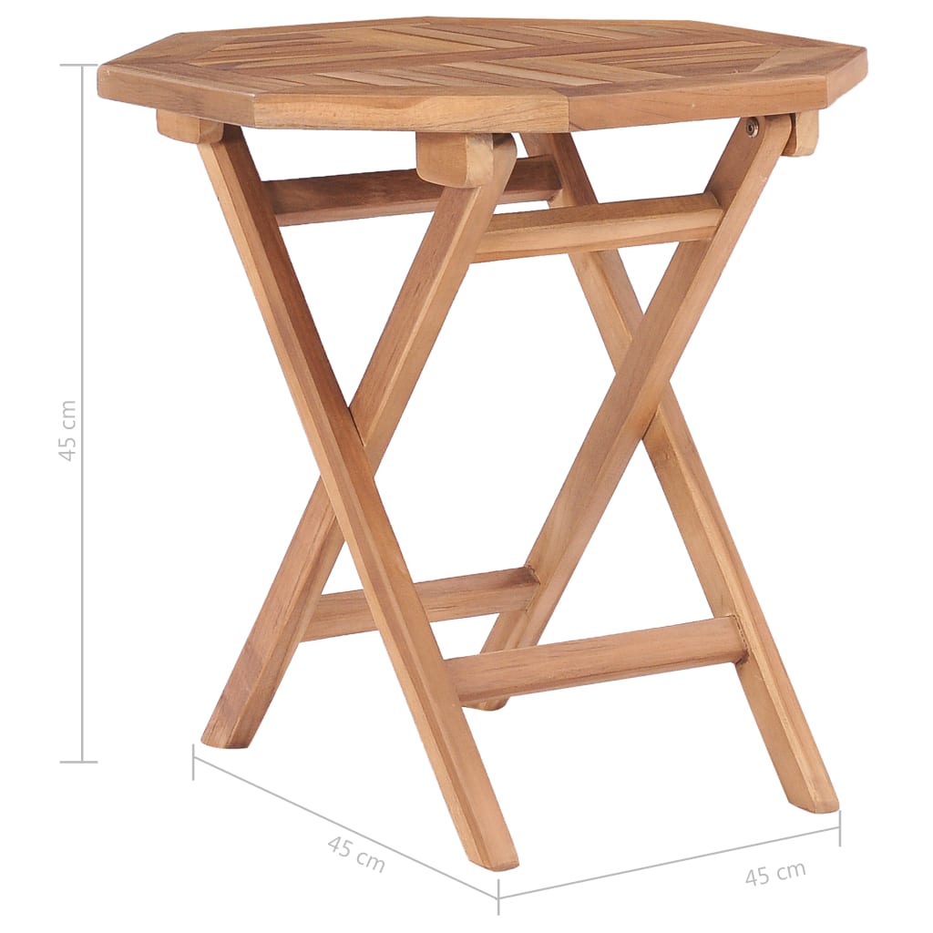 Folding Garden Table 45x45x45 cm Solid Teak Wood - OLBRIT
