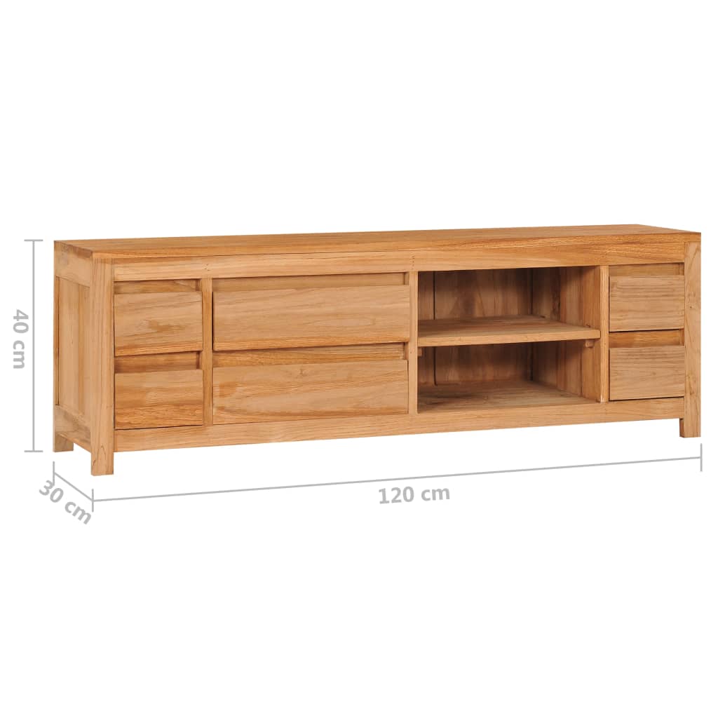 TV Cabinet 120x30x40 cm Solid Teak Wood - OLBRIT