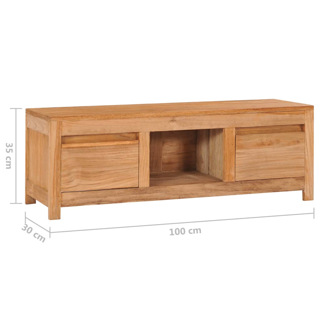 TV Cabinet 100x30x35 cm Solid Teak Wood - OLBRIT