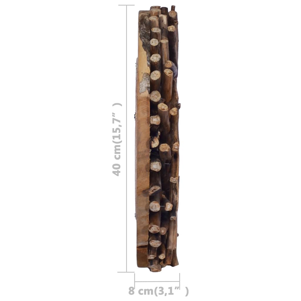 Wall Mirror 40 cm Teak Round - OLBRIT