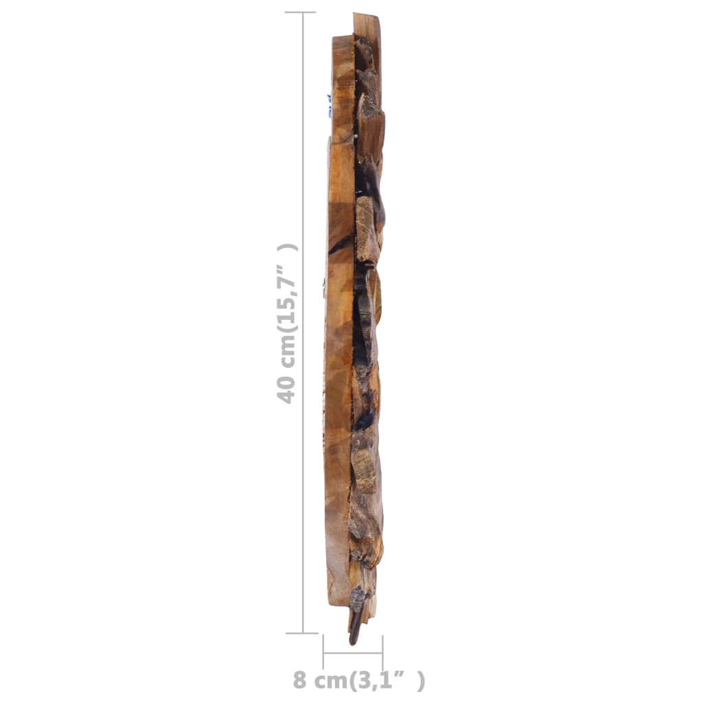 Wall Mirror 40 cm Teak Round - OLBRIT