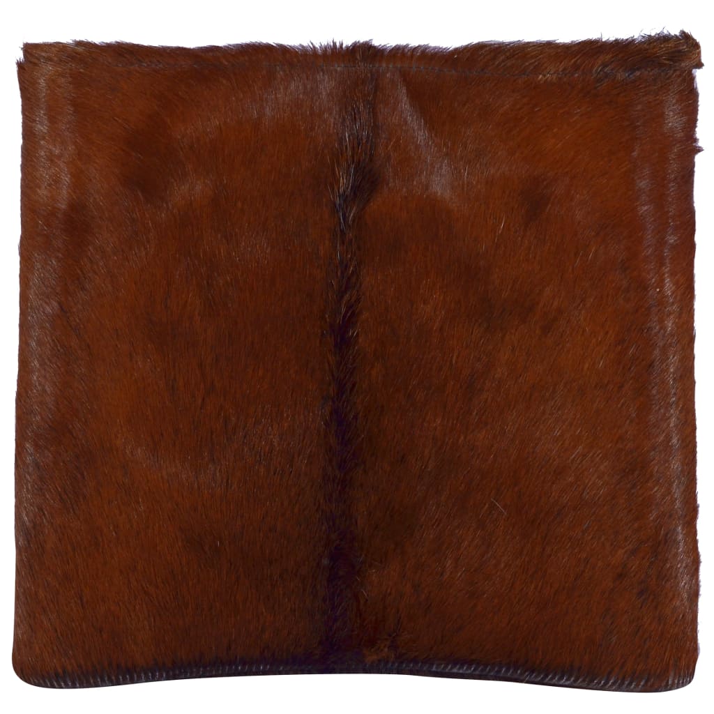 Folding Stool Real Leather and Solid Teak Wood - OLBRIT