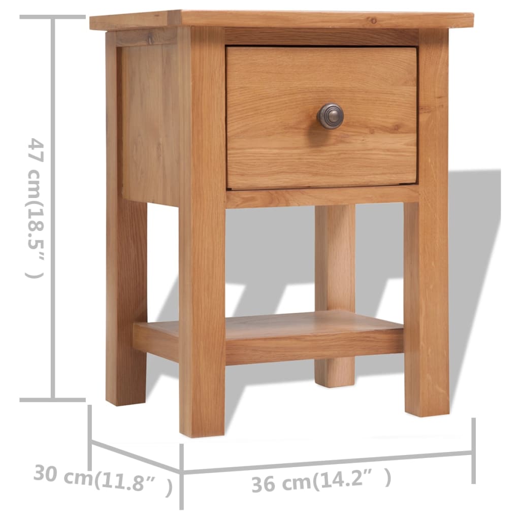 Nightstands 2 pcs 36x30x47 cm Solid Oak Wood - OLBRIT