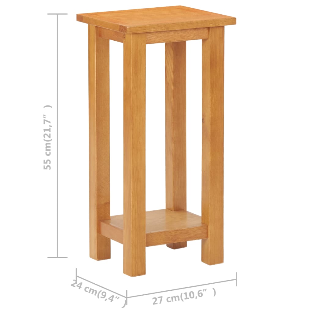 Side Table 27x24x55 cm Solid Oak Wood - OLBRIT