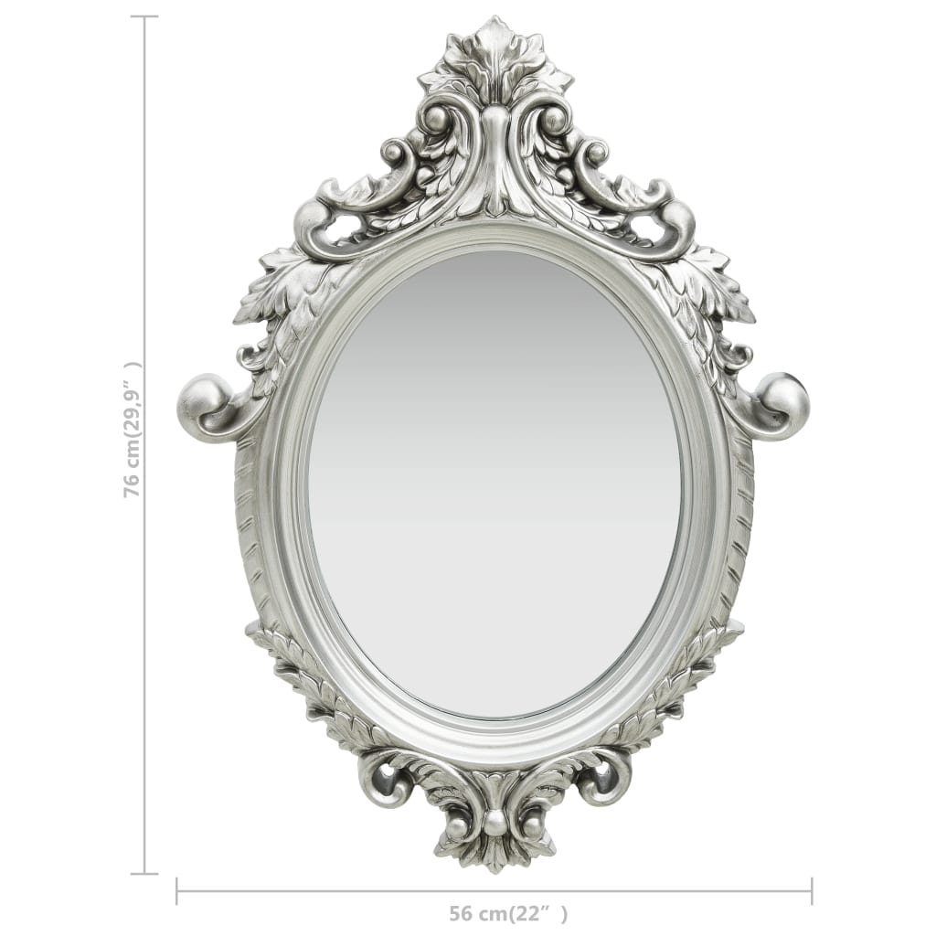 Wall Mirror Castle Style 56x76 cm Silver - OLBRIT