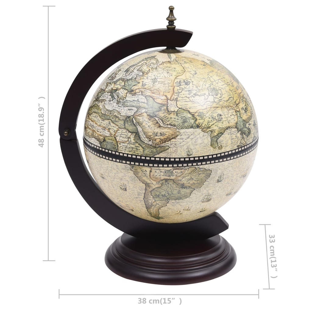 Tabletop Globe Bar Wine Stand Eucalyptus Wood Green - OLBRIT