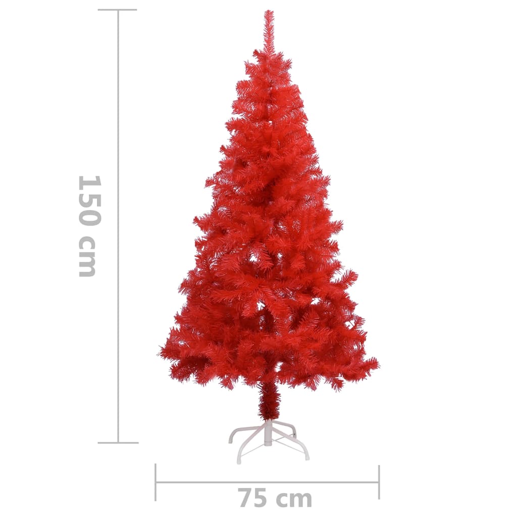 Artificial Christmas Tree with Stand Red 150 cm PVC - OLBRIT
