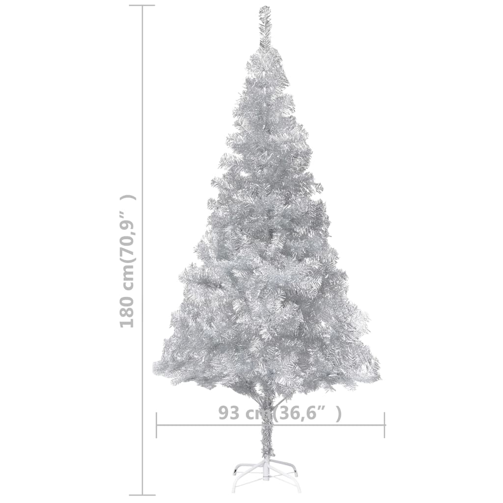 Artificial Christmas Tree with Stand Silver 180 cm PET - OLBRIT