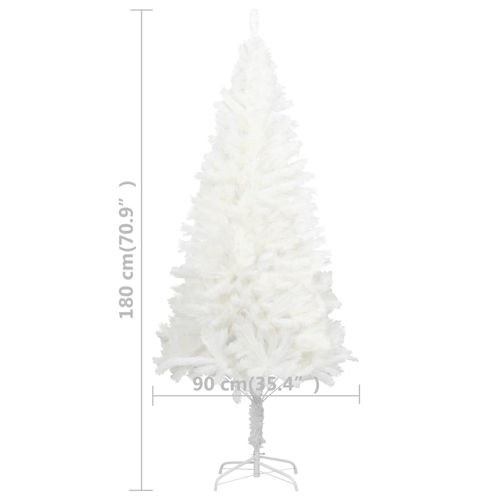 Artificial Christmas Tree Lifelike Needles White 180 cm - OLBRIT