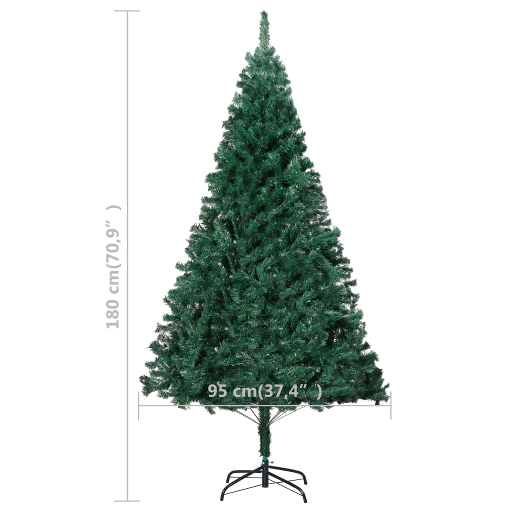Artificial Christmas Tree with Thick Branches Green 180 cm PVC - OLBRIT