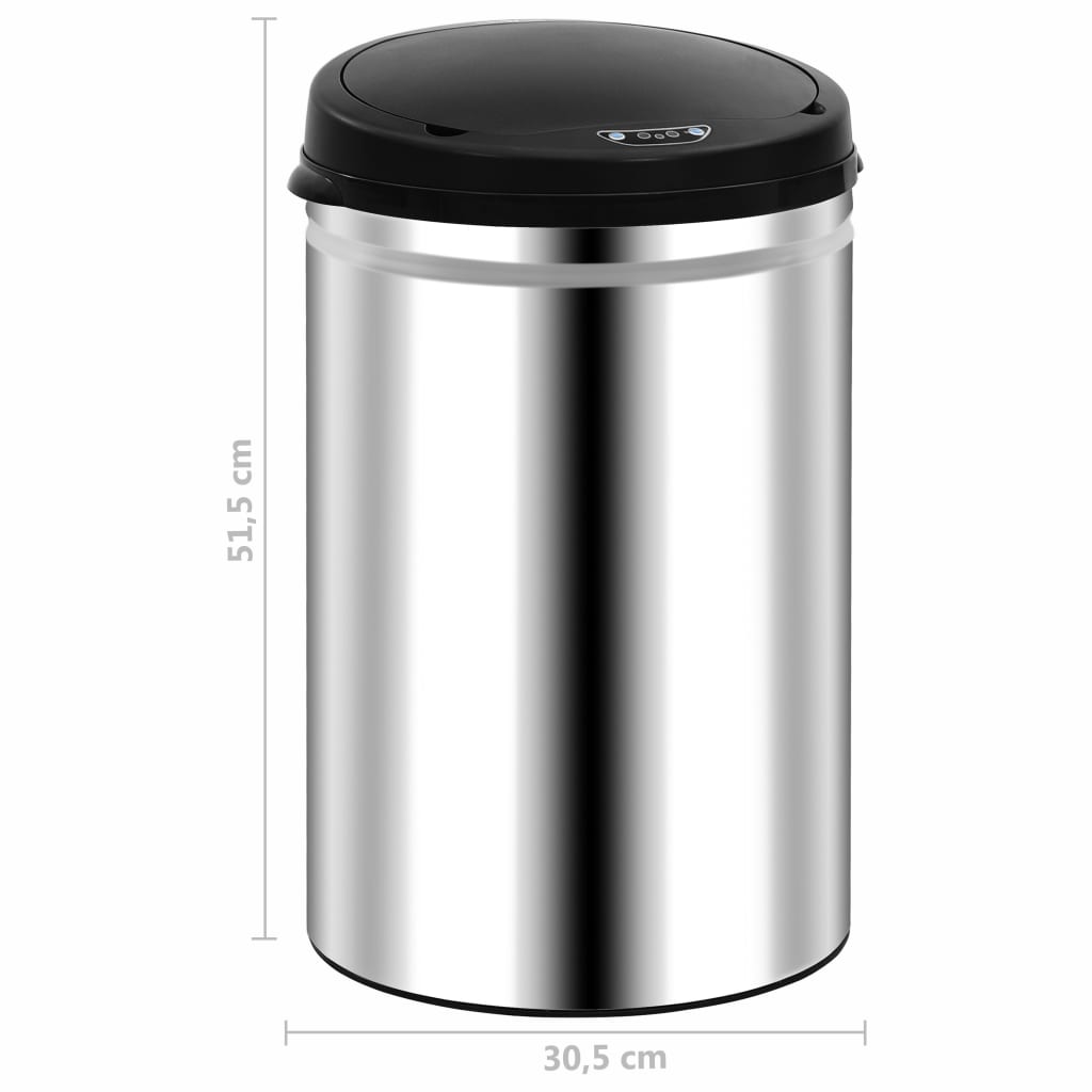 Automatic Sensor Dustbin 30 L Stainless Steel - OLBRIT
