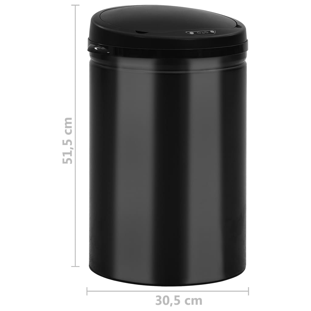 Automatic Sensor Dustbin 30 L Carbon Steel Black - OLBRIT