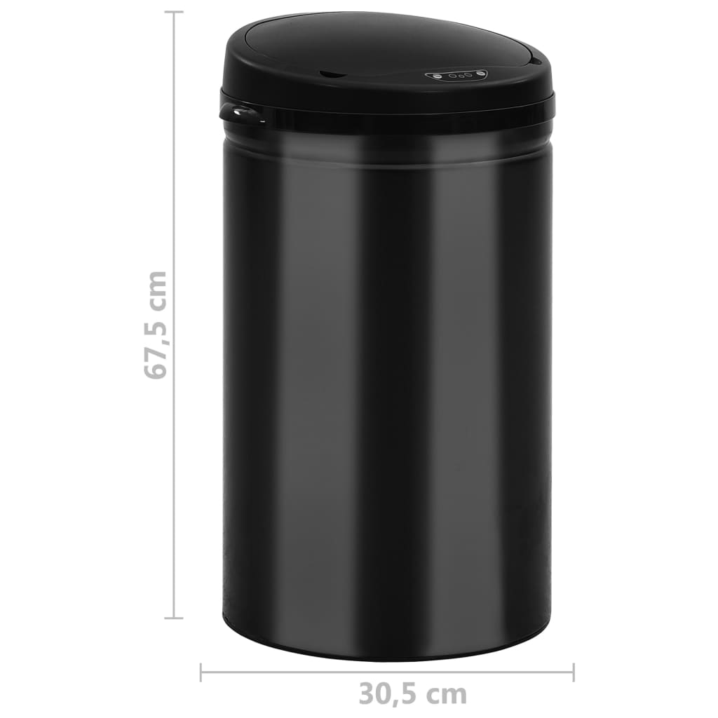 Automatic Sensor Dustbin 40 L Carbon Steel Black - OLBRIT