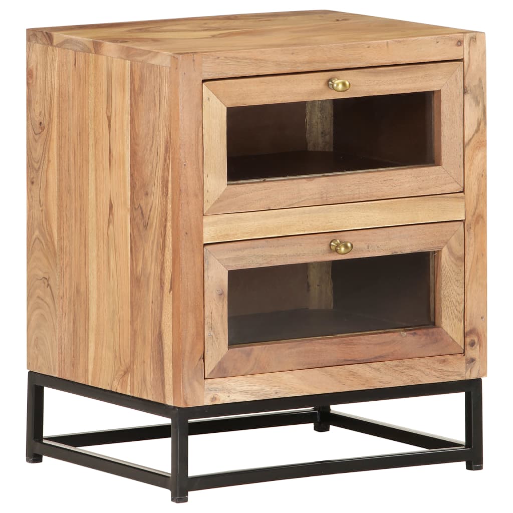 Bedside Cabinet 40x30x50 cm Solid Acacia Wood - OLBRIT