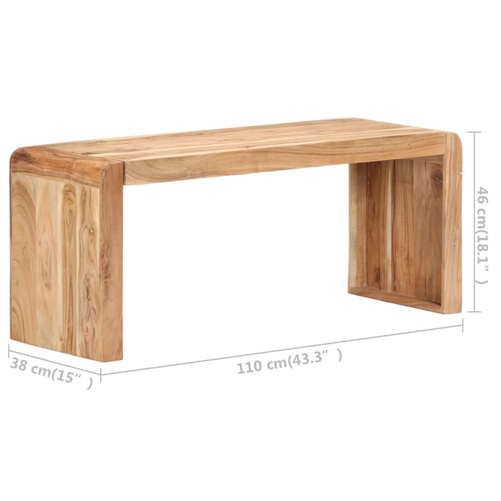 Bench 110x38x46 cm Solid Acacia Wood - OLBRIT