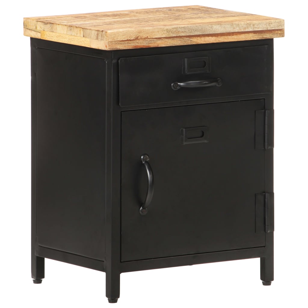 Bedside Cabinet 40x30x52 cm Rough Mango Wood - OLBRIT