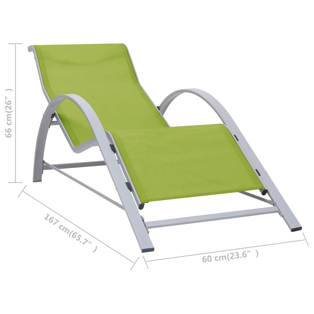 Sunlounger Textilene and Aluminium Green - OLBRIT