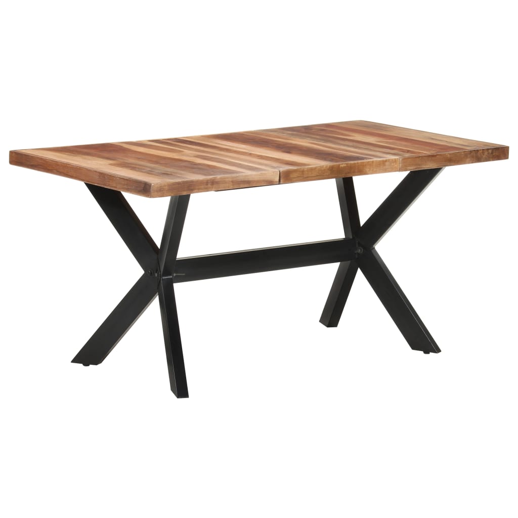 Dining Table 160x80x75 cm Solid Wood with Honey Finish - OLBRIT