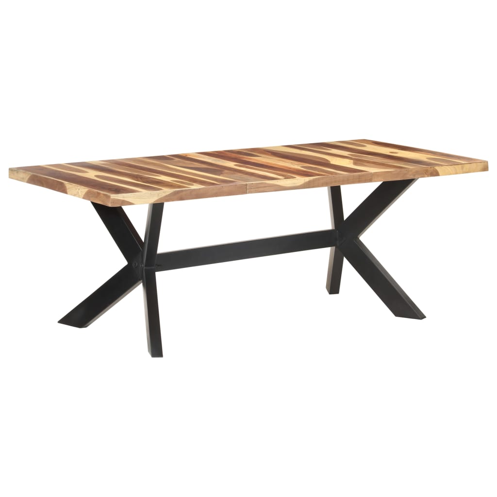 Dining Table 200x100x75 cm Solid Wood with Honey Finish - OLBRIT