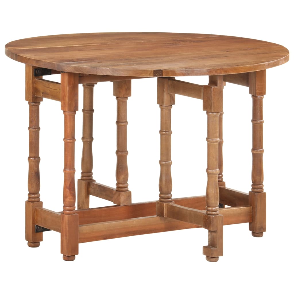 Dining Table Round 110x76 cm Solid Mango Wood - OLBRIT