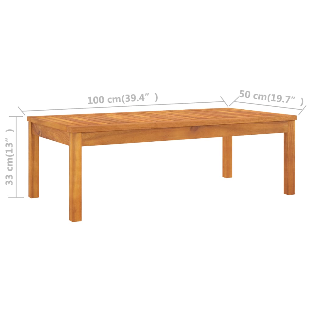 Coffee Table 100x50x33 cm Solid Acacia Wood - OLBRIT