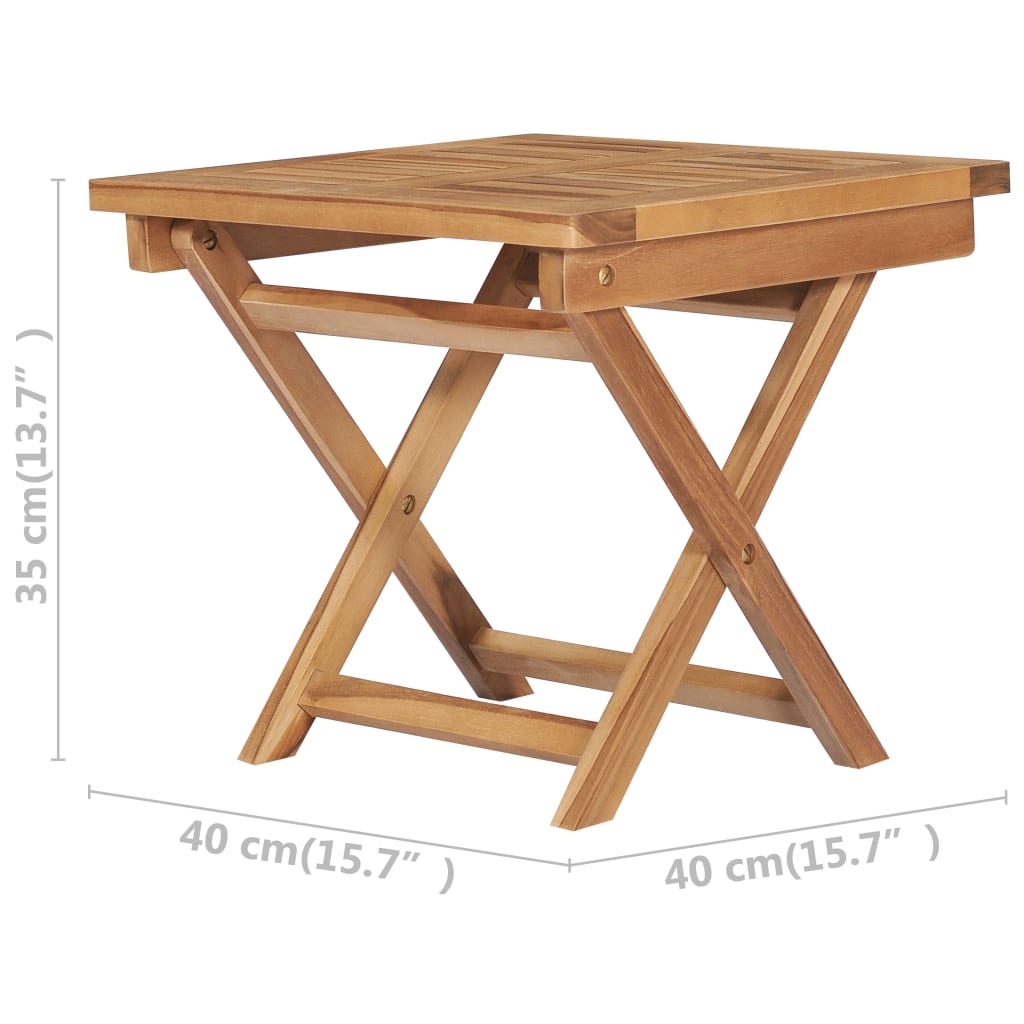 Folding Sun Lounger with Table Solid Teak Wood - OLBRIT