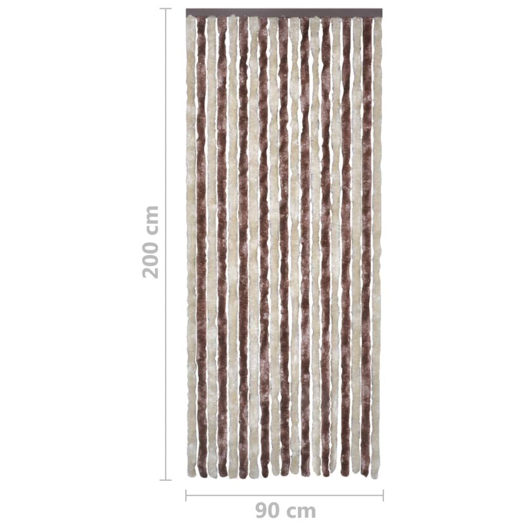 Insect Curtain Beige and Light Brown 90x200 cm Chenille - OLBRIT