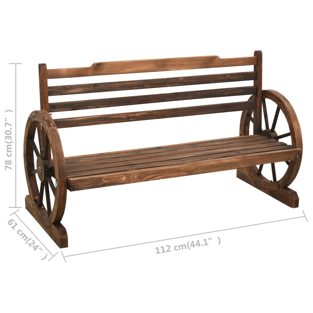Garden Bench 112 cm Solid Firwood - OLBRIT