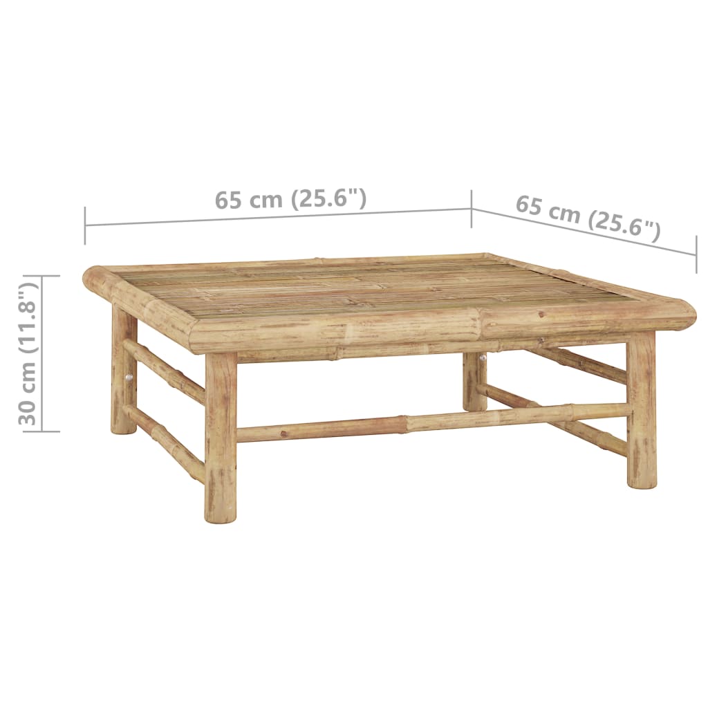 Bamboo Garden Table 65x65x30 cm - OLBRIT