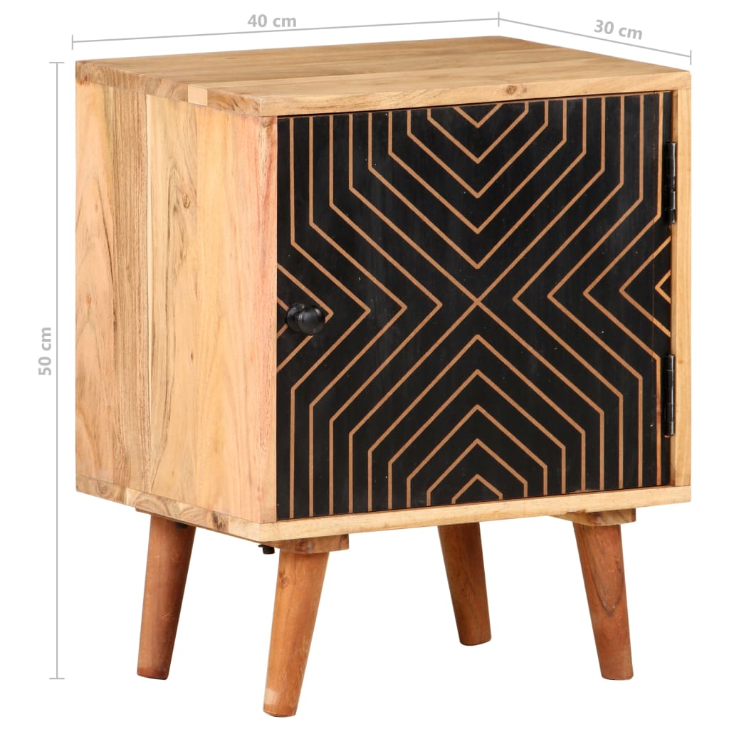 Bedside Cabinet 40x30x50 cm Solid Acacia Wood - OLBRIT
