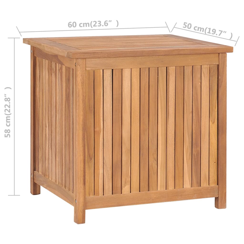 vidaXL Garden Storage Box 60x50x58 cm Solid Teak Wood - OLBRIT