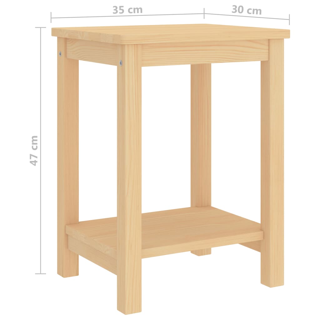 Bedside Cabinet Light Wood 35x30x47 cm Solid Pinewood - OLBRIT