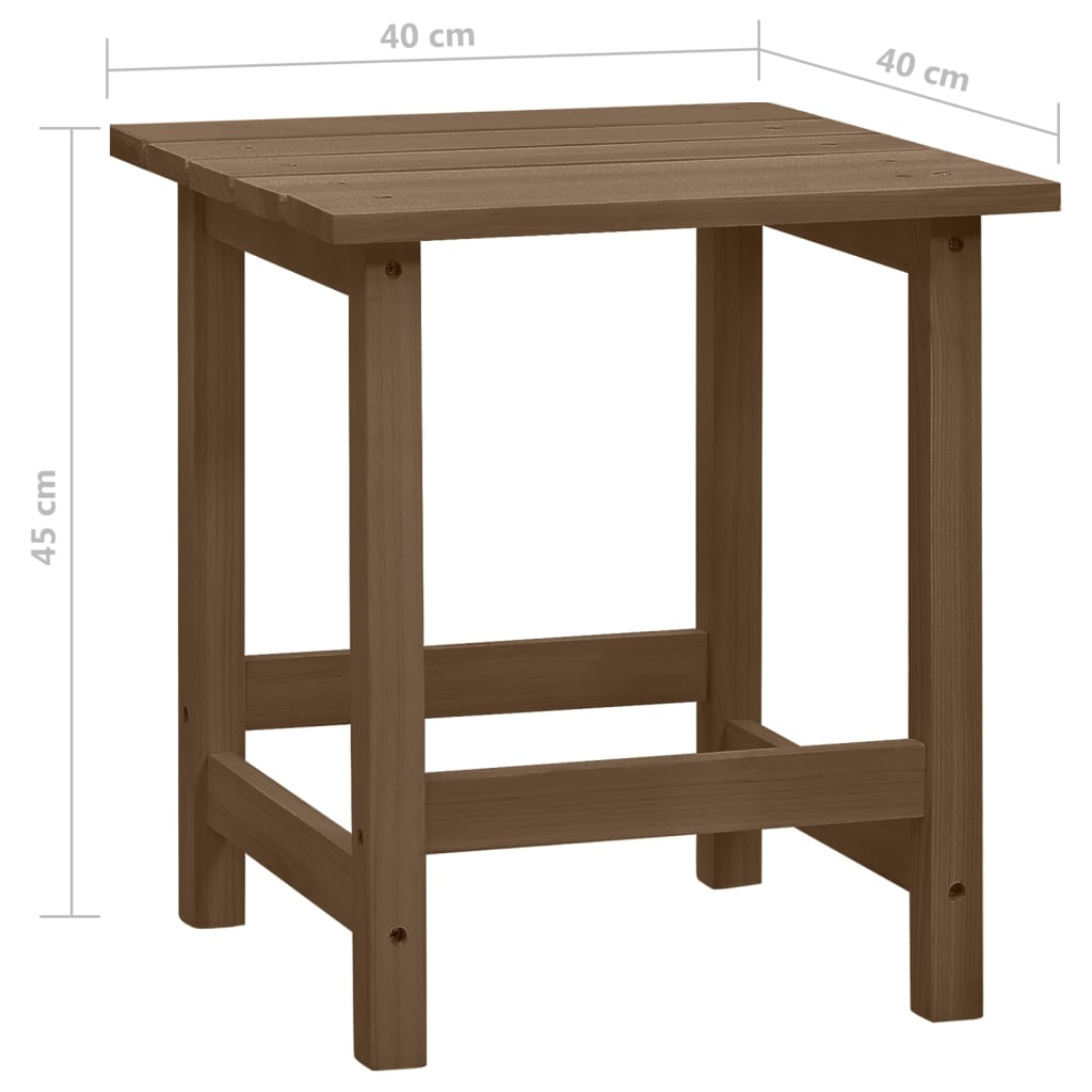 Garden Adirondack Chair with Table Solid Fir Wood Brown - OLBRIT