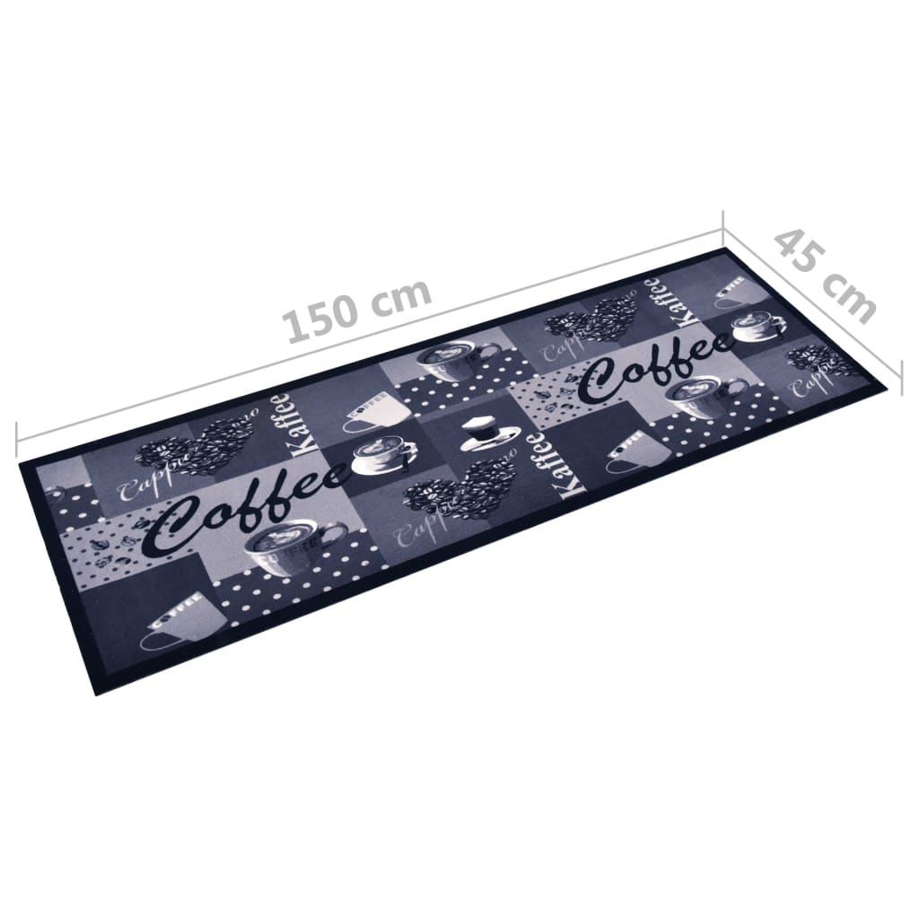 Kitchen Carpet Washable Coffee Blue 45x150 cm - OLBRIT