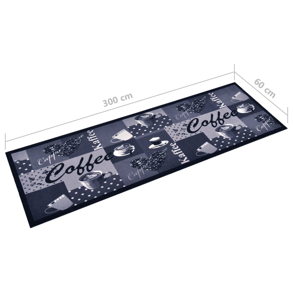Kitchen Carpet Washable Coffee Blue 60x300 cm - OLBRIT