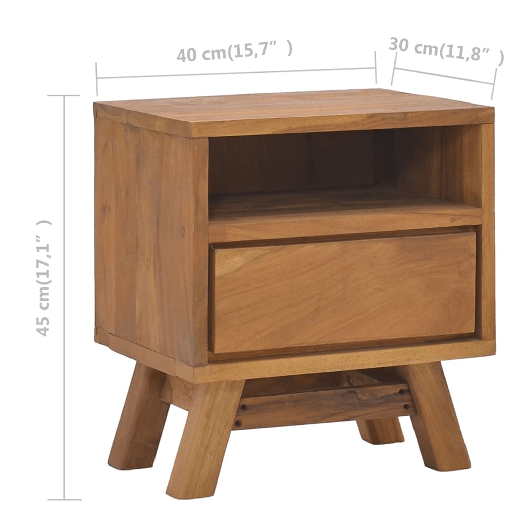 Bedside Cabinet 40x30x45 cm Solid Teak Wood - OLBRIT