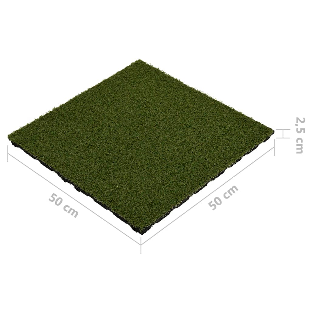 Artificial Grass Tiles 4 pcs 50x50x2.5 cm Rubber - OLBRIT