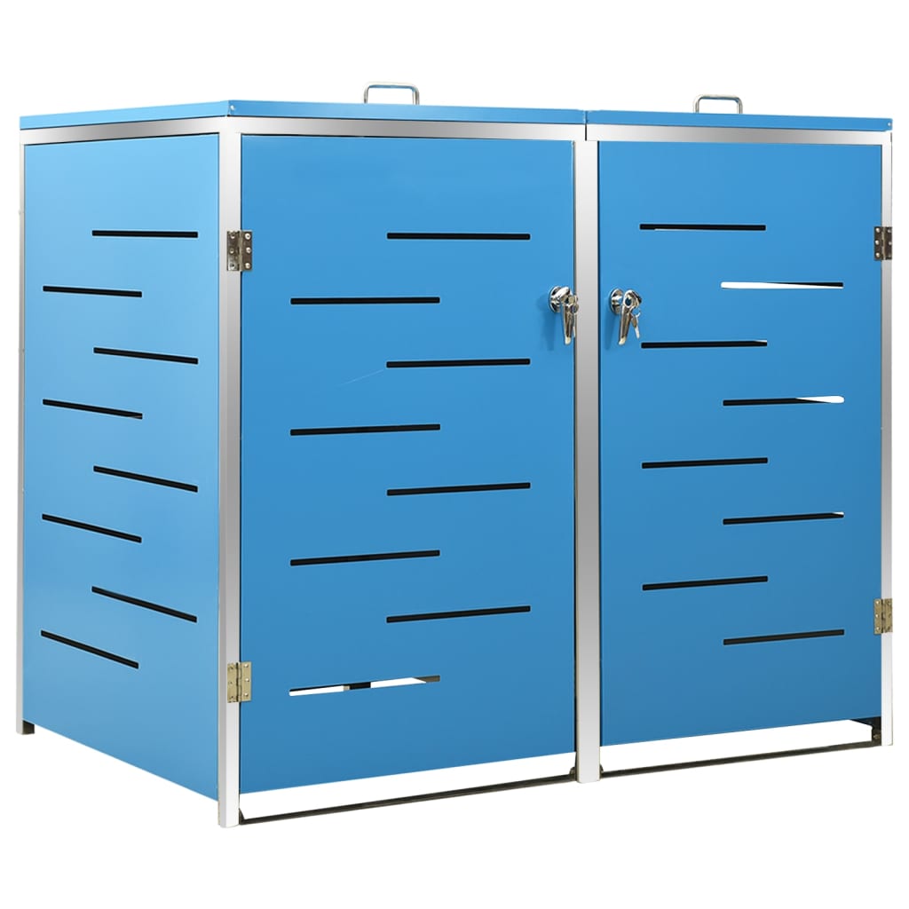 Stainless Steel Double Wheelie Bin Shed - OLBRIT