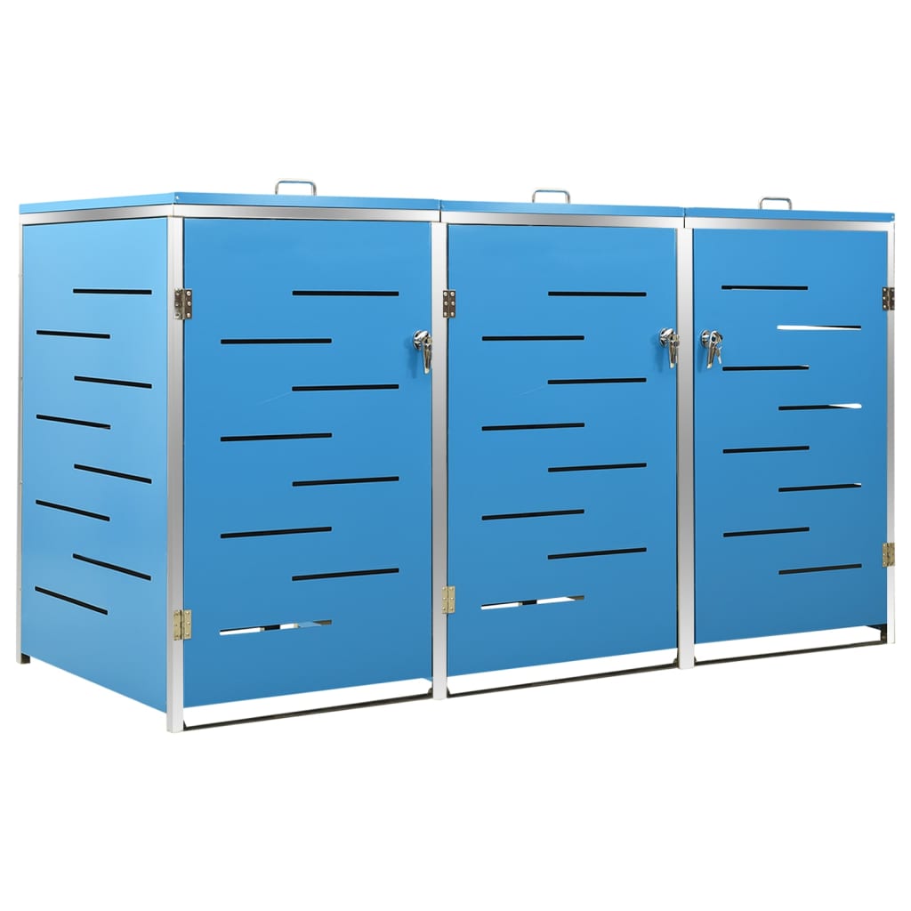Stainless Steel Triple Wheelie Bin Shed - OLBRIT