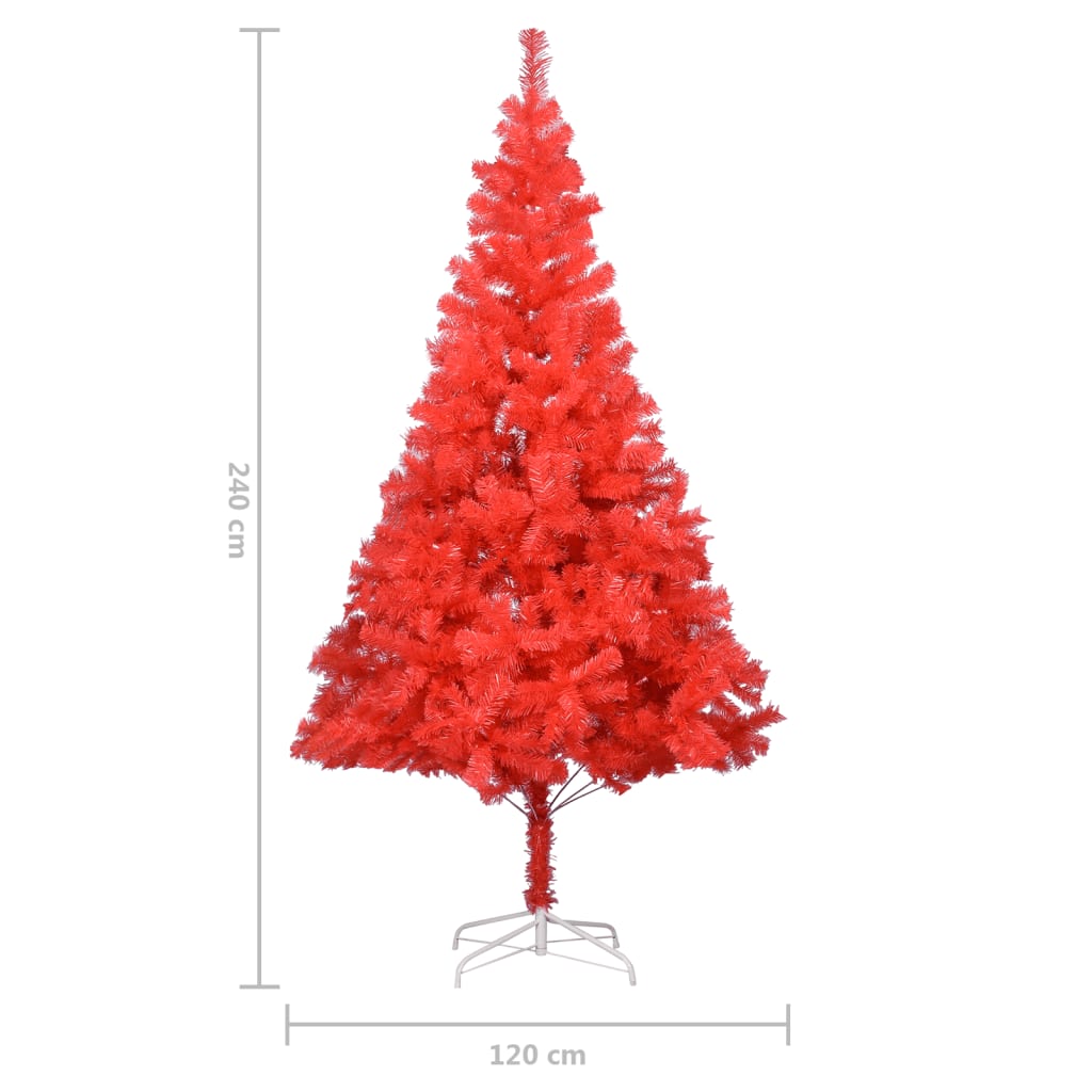 Artificial Christmas Tree with Stand Red 240 cm PVC - OLBRIT
