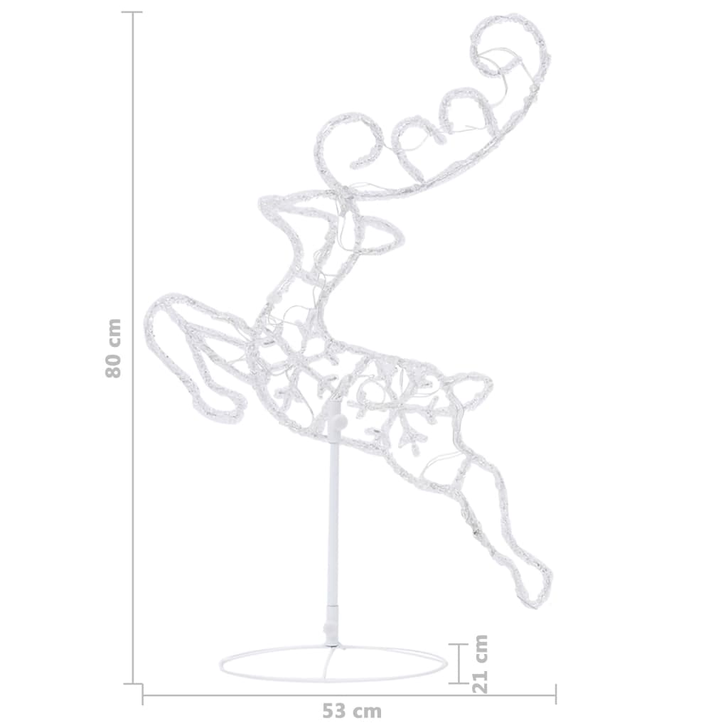 Acrylic Christmas Flying Reindeer & Sleigh 260x21x87cm Blue - OLBRIT