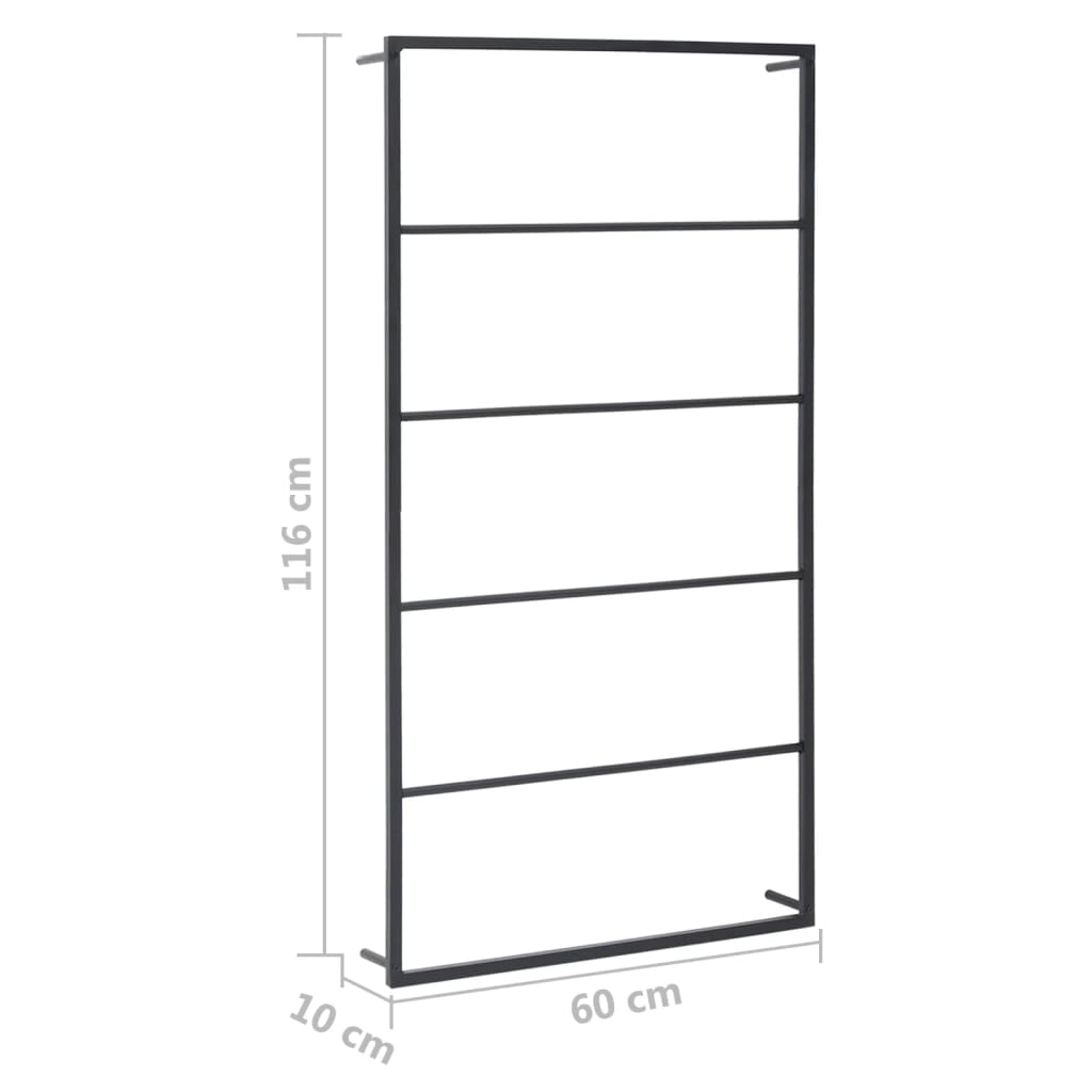 Towel Rack Black 60x10x116 cm Steel - OLBRIT